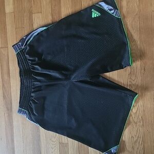 Adidas Black Lime Green Athletic Basketball Shorts Men's Size  XL